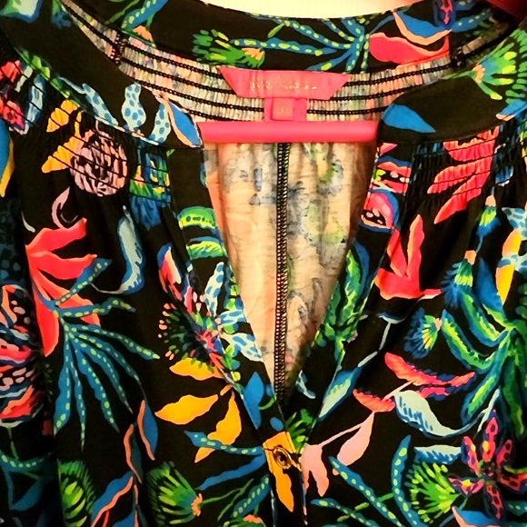 Lilly Pulitzer XL Norris 3/4 sleeve dress in Onyx Paradise Glow - Picture 3 of 5